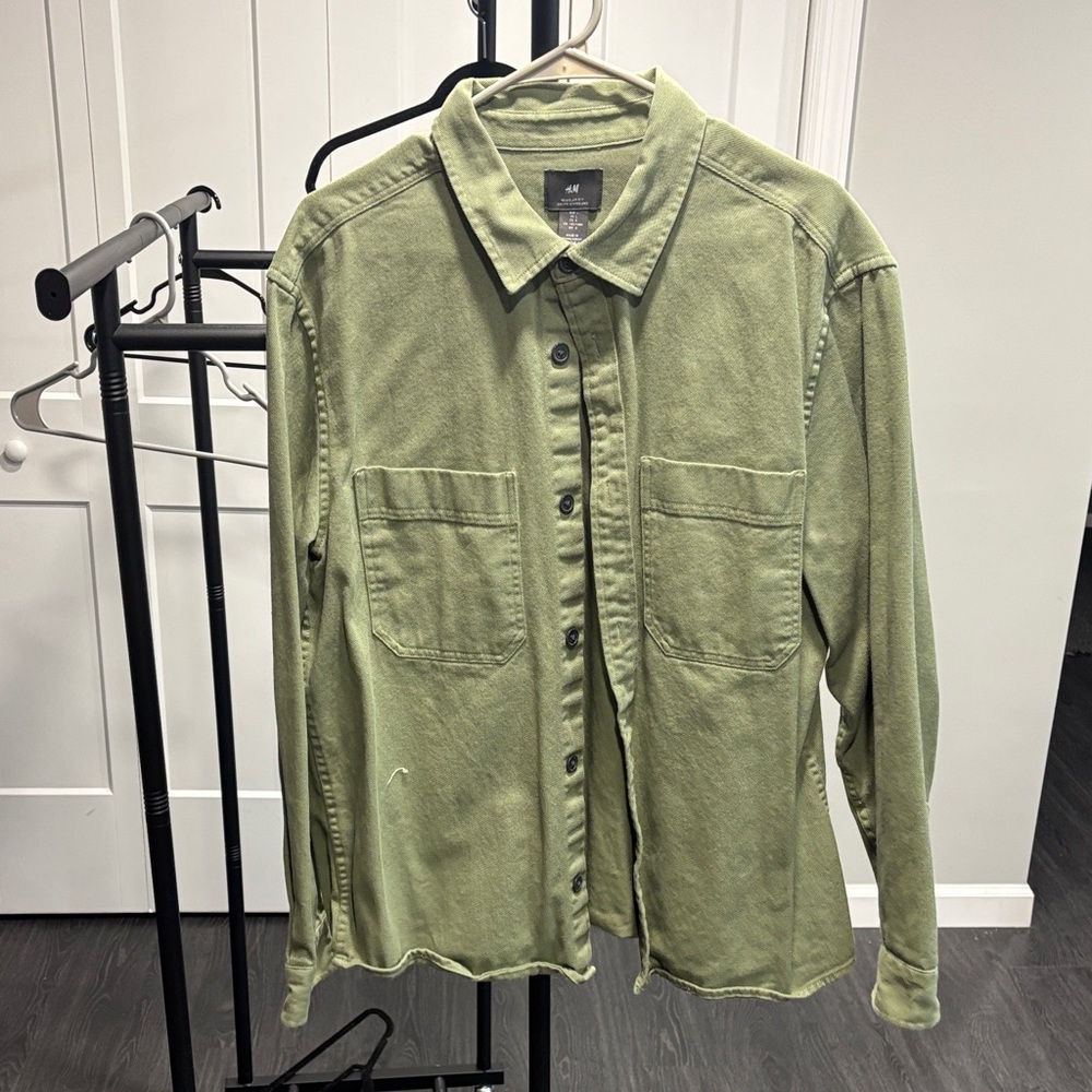 H&M Sage Green Regular Fit Shirt